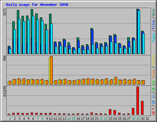 Daily usage for November 2020