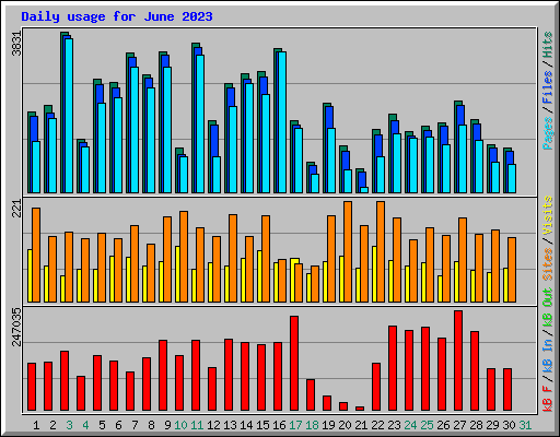 Daily usage for June 2023