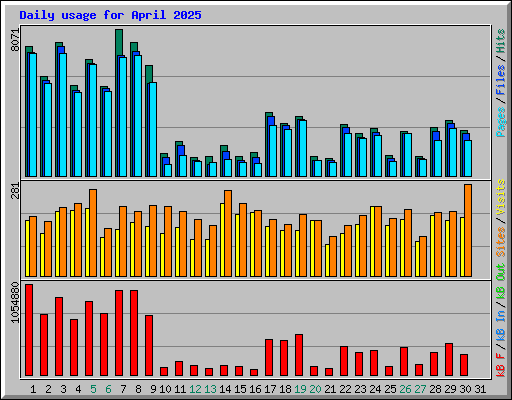 Daily usage for April 2025