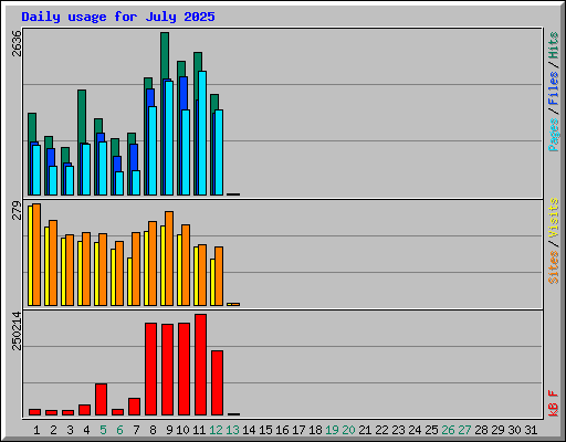 Daily usage for July 2025