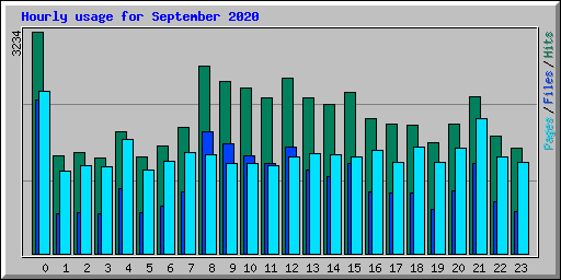 Hourly usage for September 2020