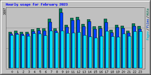 Hourly usage for February 2023