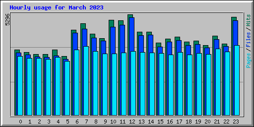 Hourly usage for March 2023