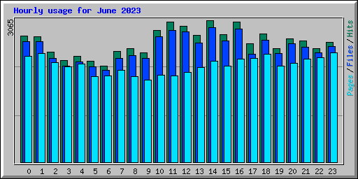 Hourly usage for June 2023