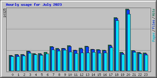 Hourly usage for July 2023