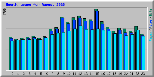 Hourly usage for August 2023