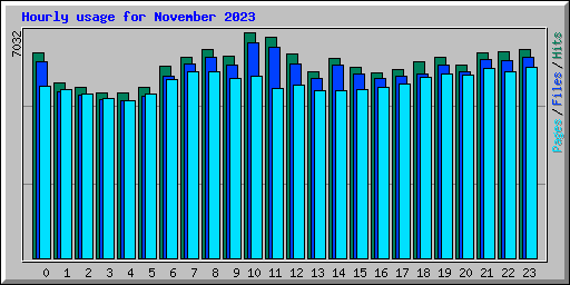 Hourly usage for November 2023