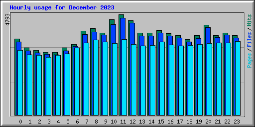 Hourly usage for December 2023