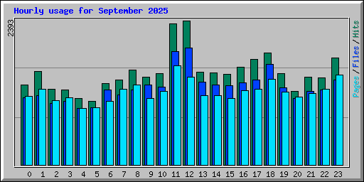 Hourly usage for September 2025